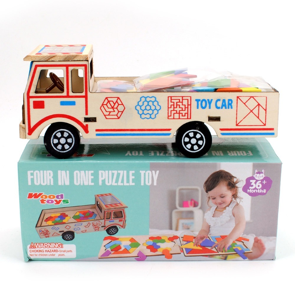 【晨豐商行】木質四合一智力車 小神轎 迷你神轎 模型轎 工藝品 官轎 手拉車 轎車 模型轎-細節圖3