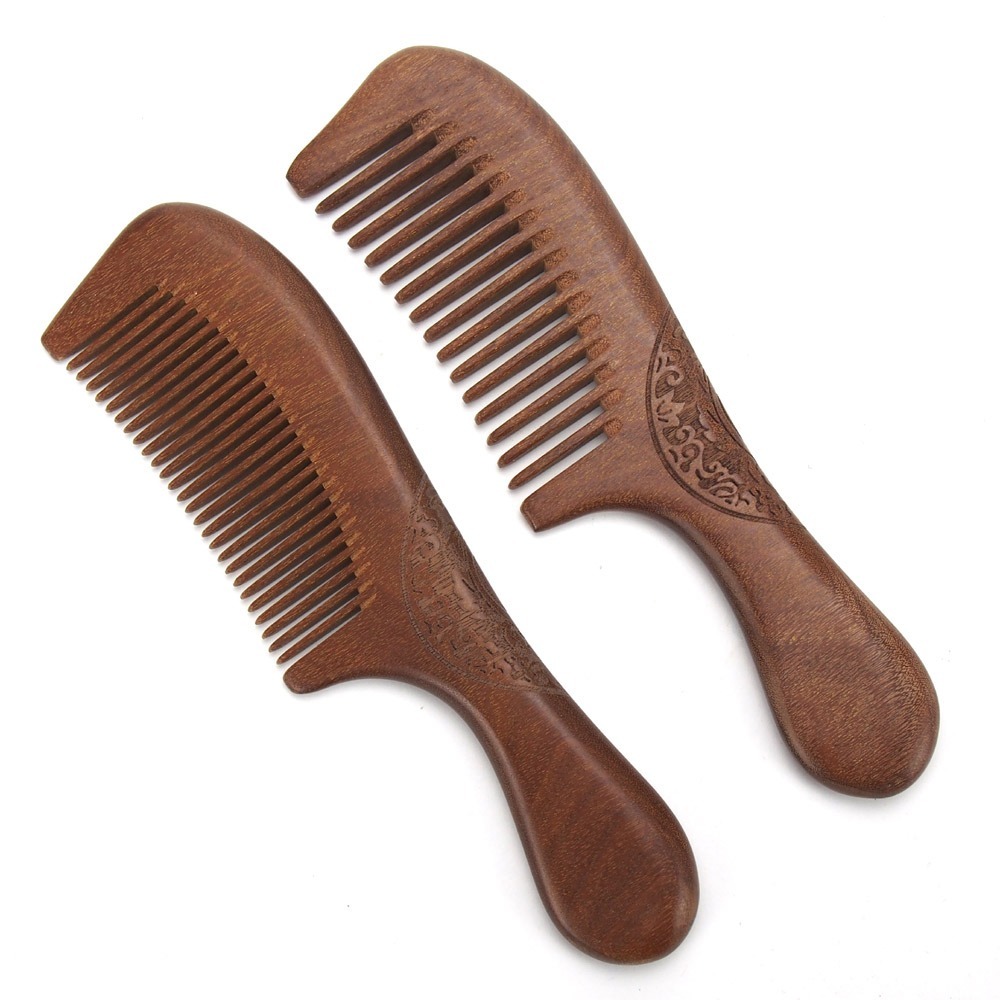 【晨豐商行】金絲壇雕花木梳/ 精選寬齒/密齒 梳子按摩(總長18.5cm)/禮贈品.歡迎團購(金絲壇雕花木梳)-細節圖3