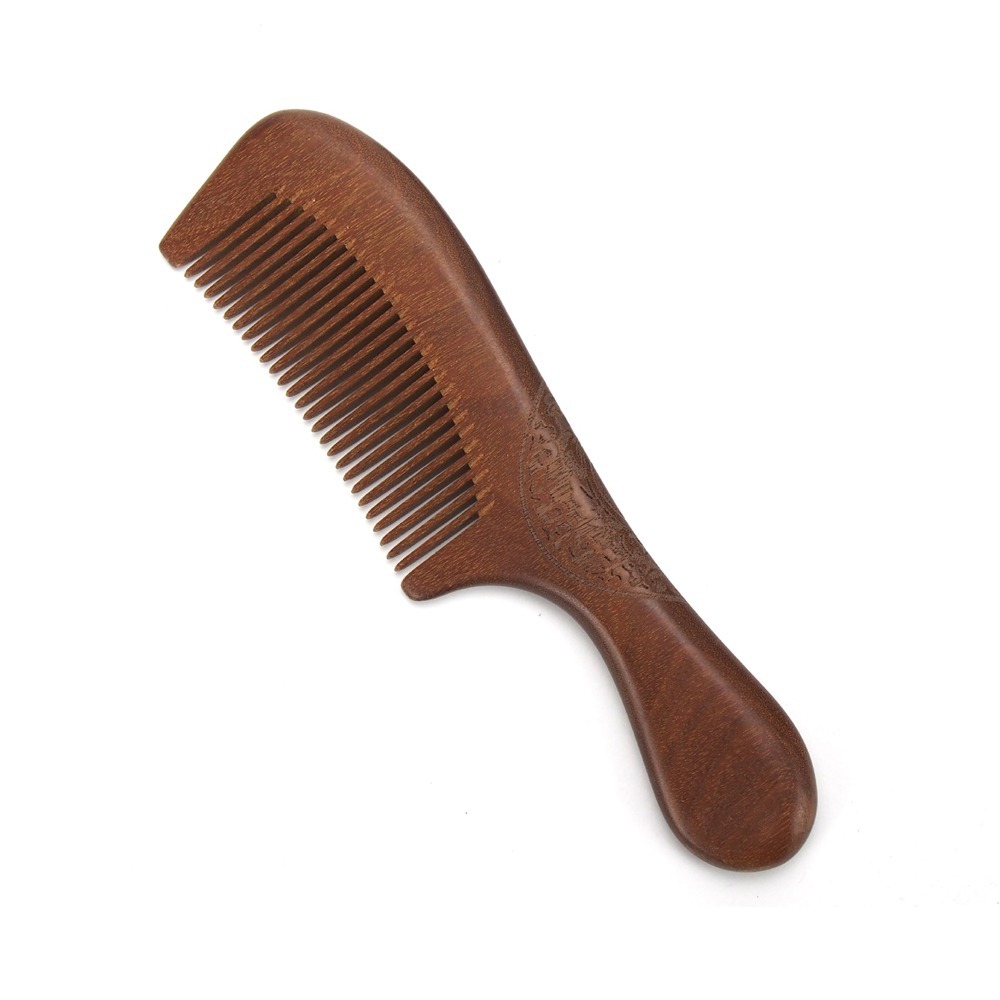 【晨豐商行】金絲壇雕花木梳/ 精選寬齒/密齒 梳子按摩(總長20.5cm)/禮贈品.歡迎團購(金絲壇雕花木梳)-規格圖3