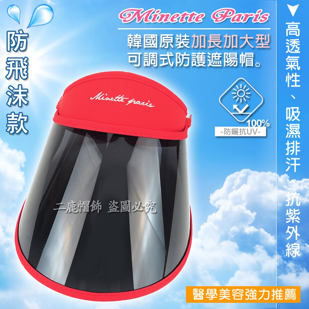 【晨豐商行】防飛沫鏡片防護罩(小S同款) 韓國原裝進口~加大抗UV鏡片防紫外線高溫遮陽帽(醫學美容推薦)-規格圖6