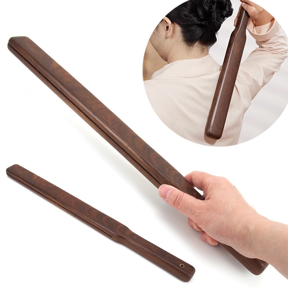 【晨豐商行】天然金絲檀木長柄搥背拍痧板/刮痧按摩養生梳/狗拍拍棒/檀香木梳(長柄搥背拍痧板)-細節圖3