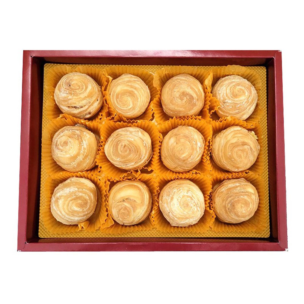 【晨豐商行】代購鹿港名產 [永芳餅舖] 手工現做 彩頭酥-12入(全素)過年年節中秋禮盒 低糖低熱量 下午茶 附提袋-細節圖4