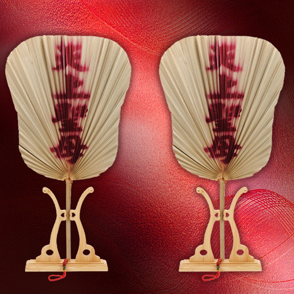 【晨豐商行】天上聖母媽祖扇+展示架/天然扇子.棕櫚扇.聖誕千秋 (天上聖母媽祖扇)-細節圖3