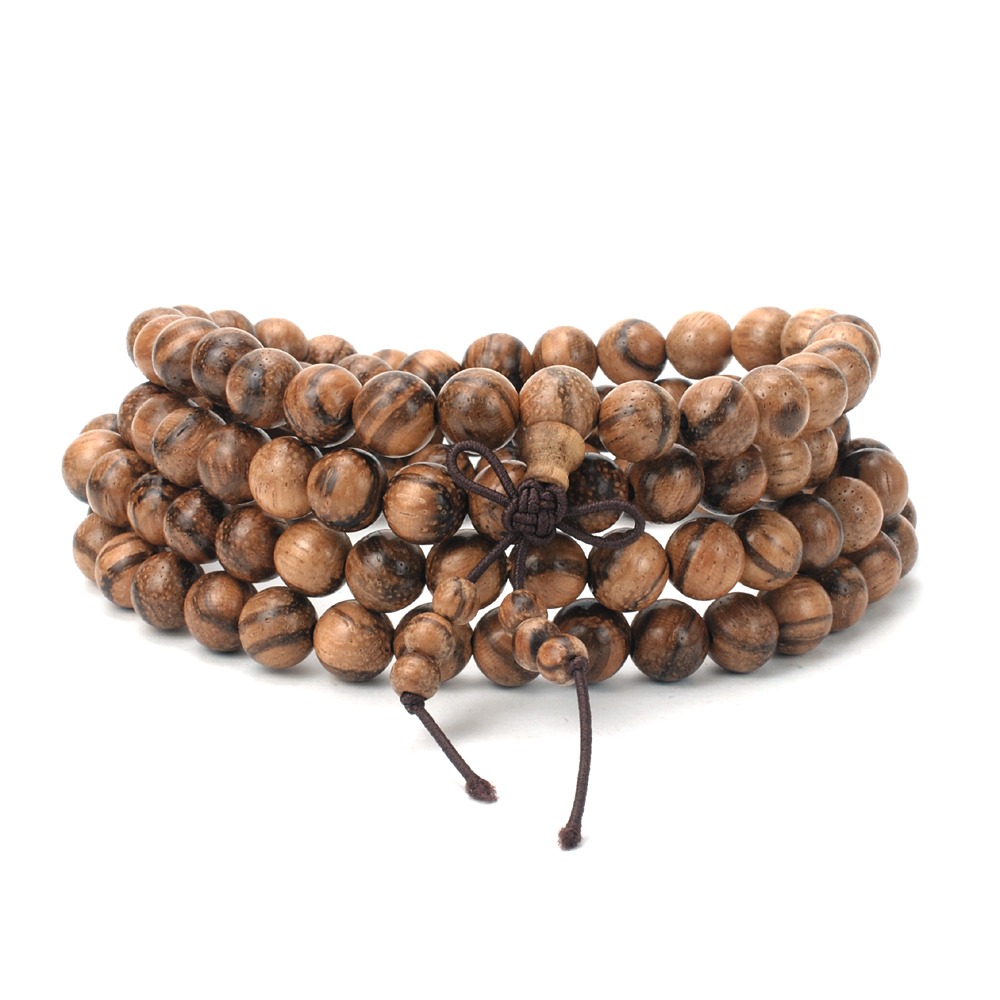 【晨豐商行】108顆靜心佛珠 天然黑檀木 越南沉香 花梨木 念珠 手串 項鍊 驅邪化煞開運 108顆念珠佛珠8mm-規格圖3