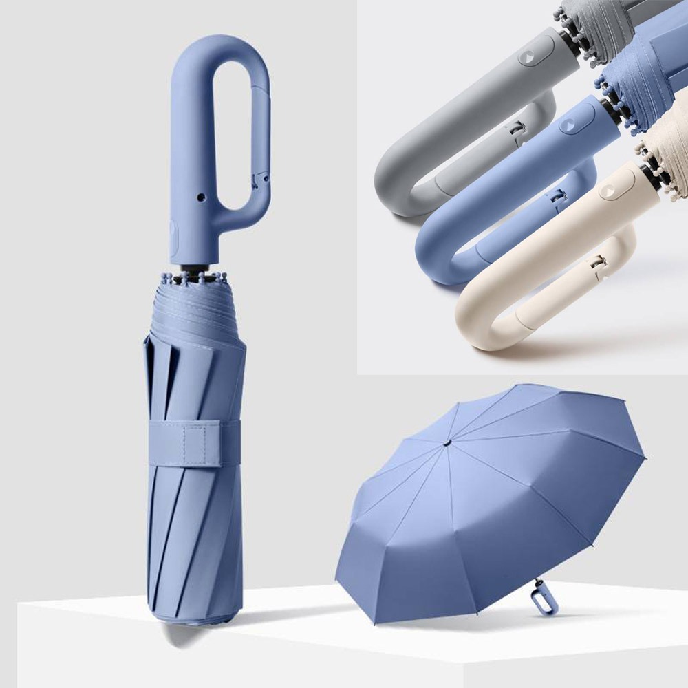 【晨豐商行】自動折疊傘 勾勾傘 遮陽傘 扣型手把 輕量雨傘 防曬傘 抗風雨傘 男女晴雨两用傘 太陽傘 遮陽傘-細節圖5