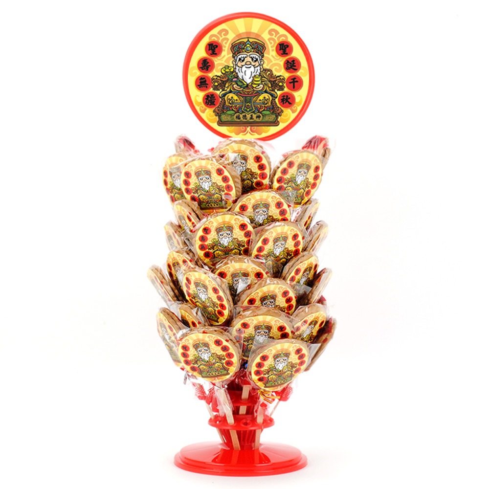 【晨豐商行】(福德正神)立牌精選糖果架/30入/土地公最愛.招財麥芽餅,步步高升.呷平安.補財庫(福德正神麥芽餅高塔)-規格圖3