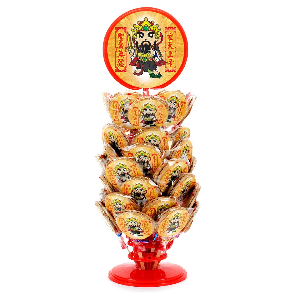 【晨豐商行】玄天上帝立牌精選糖果架/30入/60入/玄天上帝最愛/招財麥芽餅/步步高升高塔/拜拜首選/呷平安/補財庫-規格圖5