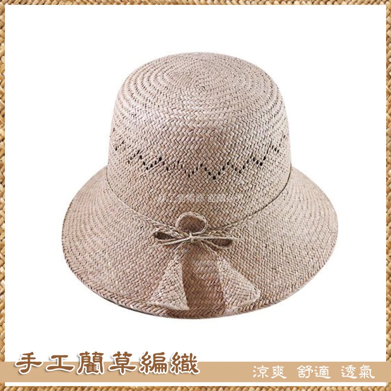 【晨豐商行】純手工 苑裡三角藺草/ 藺草帽/國寶級 阿嬤手工編織藺草/叮噹漁夫帽 女草帽-大甲草蓆 -台灣製-規格圖1