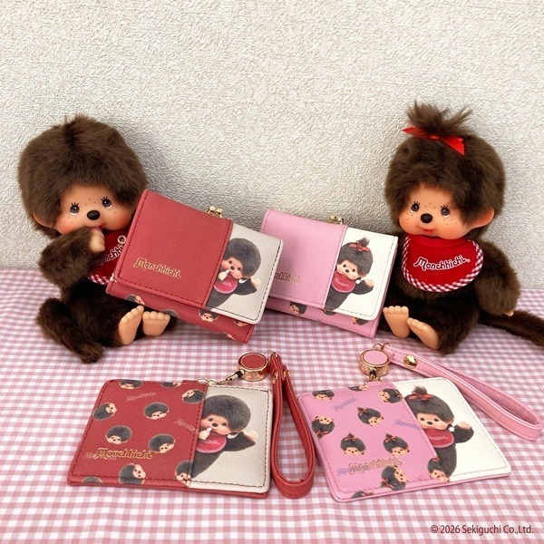 小怪獸選物🌸現貨 快速出貨  Monchhichi 夢奇奇 三折短夾 皮夾 財布 錢包 復古風 萌奇奇 蒙奇奇-細節圖8
