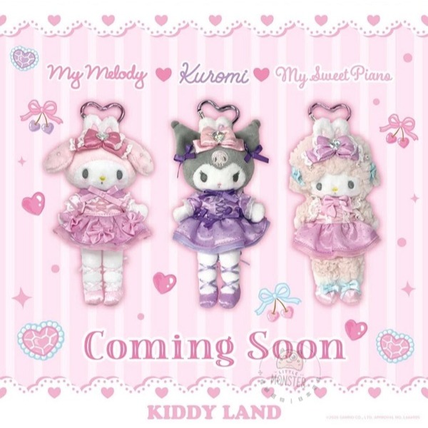 小怪獸日本代購🌸現貨 快速出貨 日本 三麗鷗 KITTY 凱蒂貓 黑皮 吊飾 玩偶 娃娃 愛心扣 長腿 貴婦 酷洛米-規格圖1