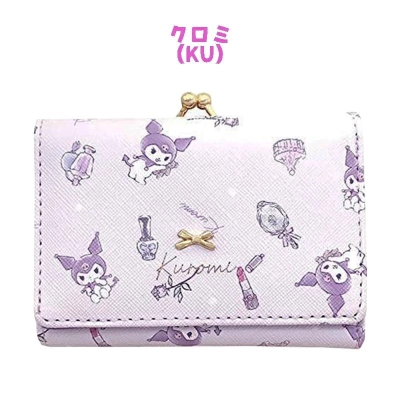 小怪獸選物🌸現貨 日本正版財布 三麗鷗三折短夾 皮夾 粉嫩 短夾 錢包 Kitty 帕恰狗 布丁狗 口金包 摺疊 錢包-規格圖5