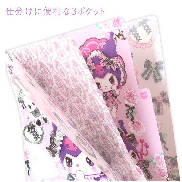 小怪獸日本代購🌸現貨 三麗鷗×飴ノ森ふみか A5資料夾 3分隔 文件夾 3格 分類夾 收納夾 辦公 文具-細節圖2