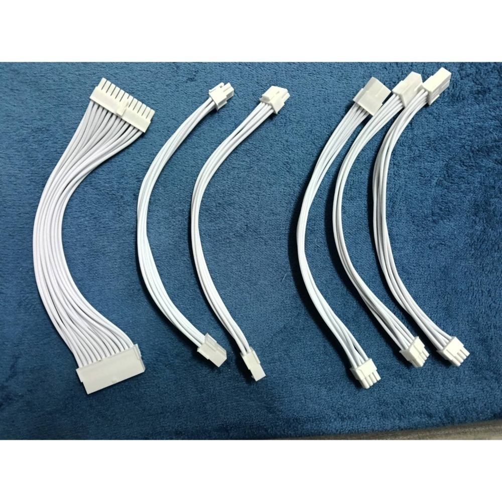 電腦 PSU全白電源供應器及顯示卡延長線 美化電腦裝機尼龍編織包網線-細節圖7