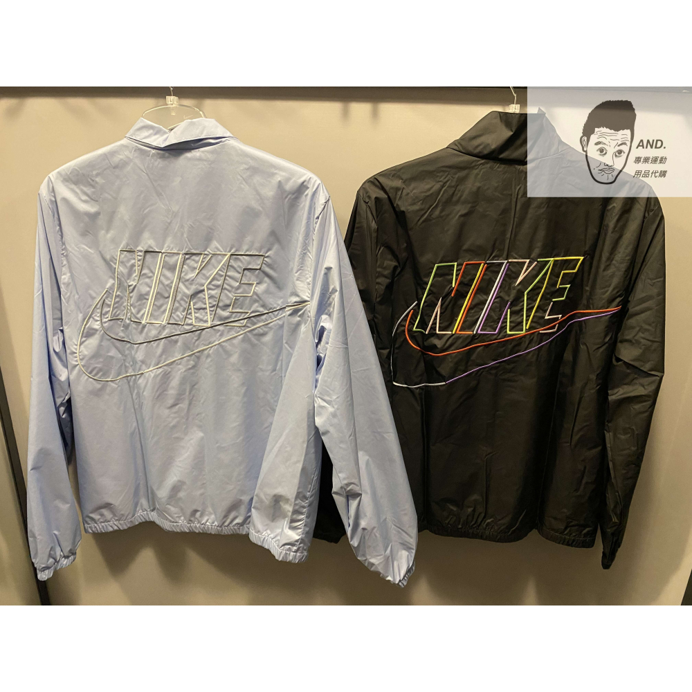 【AND.】NIKE 淺藍 立領 休閒 運動 外套 夾克 男款 藍/黑 DX0673-479/010-細節圖2