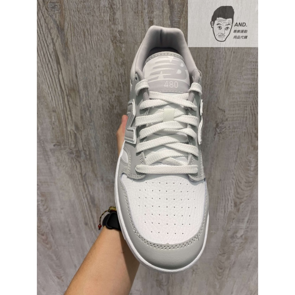 【AND.】NEW BALANCE 480 NB 灰白 休閒 穿搭 復古 板鞋 男女款 BB480LHI-細節圖2