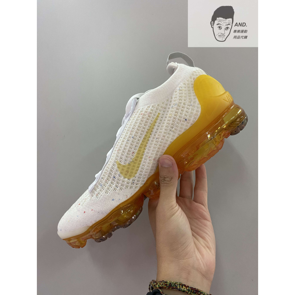 【AND.】NIKE VAPORMAX 2021 FK SE 白橘 休閒 氣墊 慢跑 男款 DQ8963-100-細節圖3