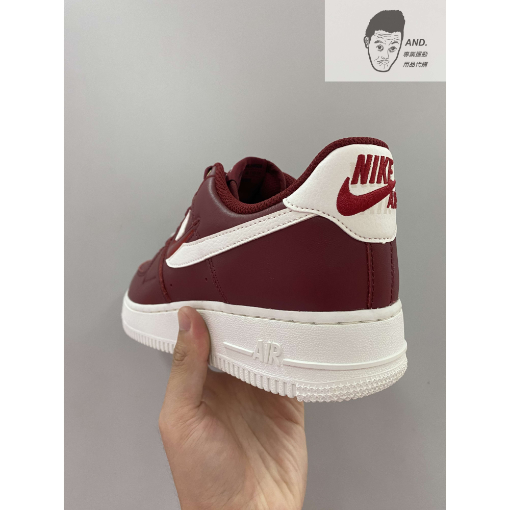 【AND.】NIKE AIR FORCE 1 ＇07 PRM 酒紅 雙勾 休閒 男款 DQ7664-600-細節圖4