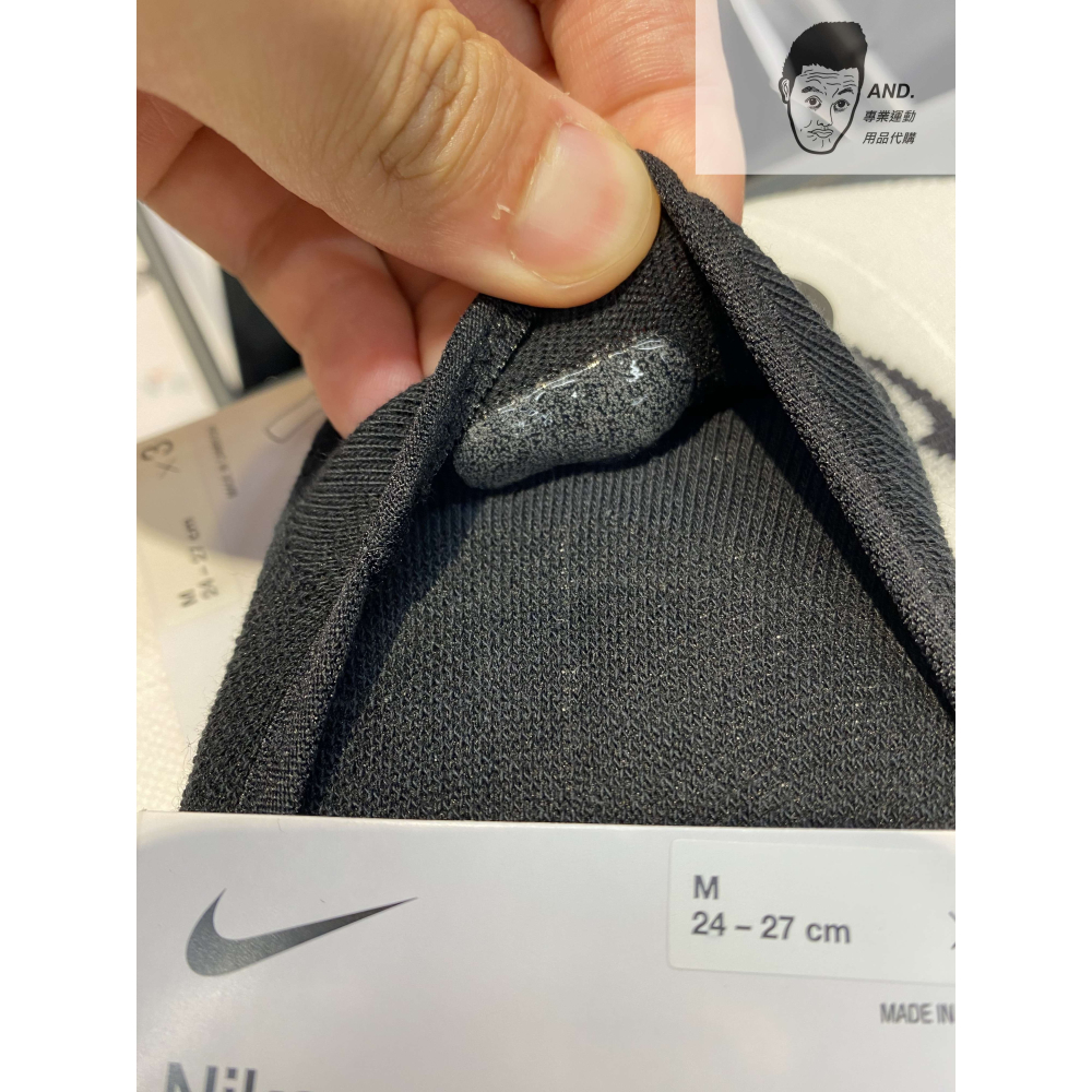 【AND.】現貨 NIKE 隱形襪 襪子 防滑墊 船型襪 一組三雙 基本款 黑/白 SX4863-010/101-細節圖3