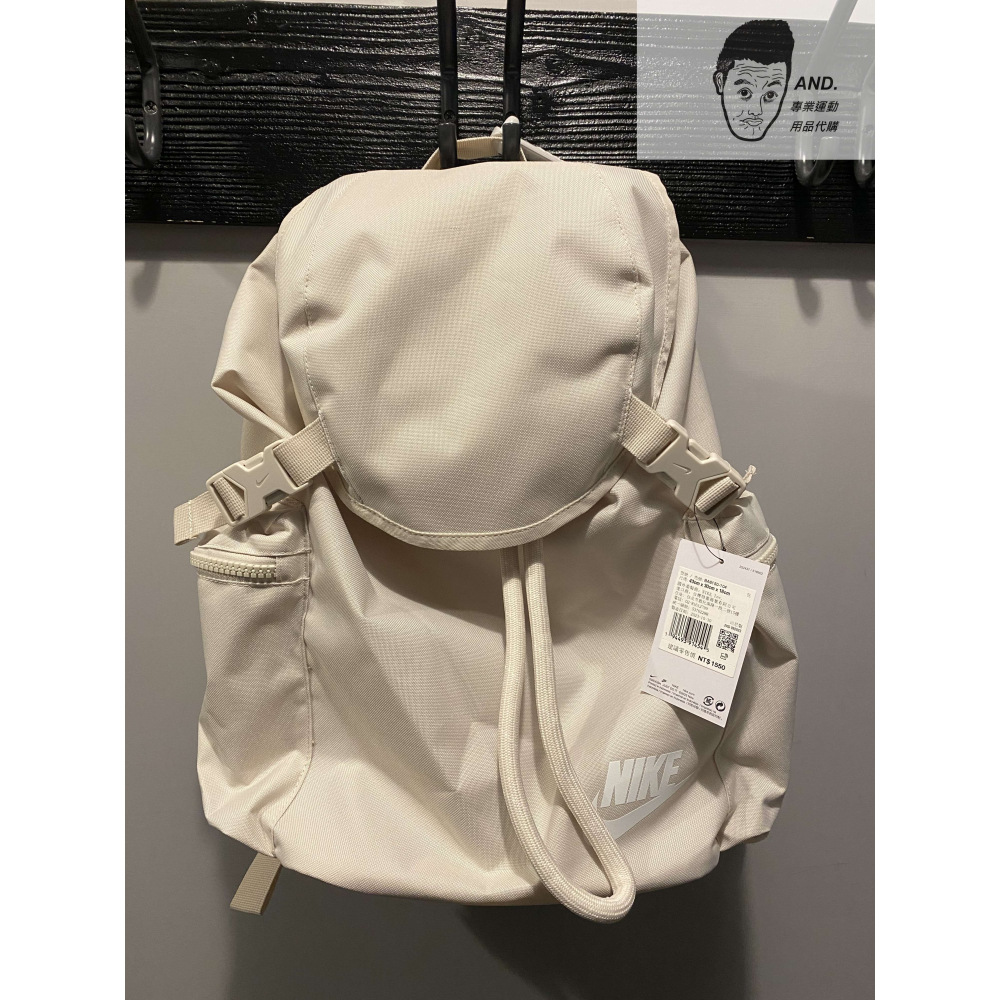 【AND.】NIKE HERITAGE BKPK 旅行 大容量 束口 雙肩 後背包 黑/米 BA6150-010/104-細節圖3
