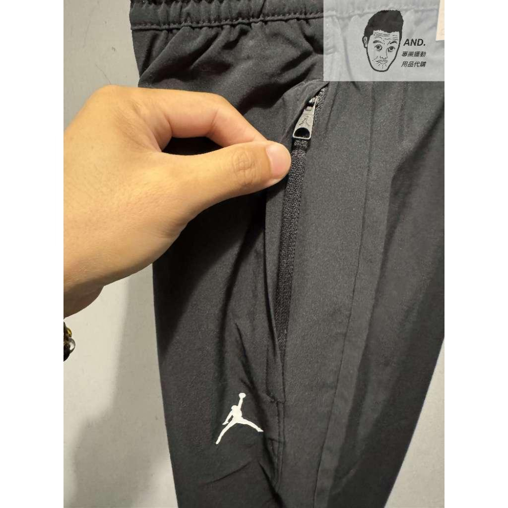 【AND.】NIKE JORDAN DRY 黑色 抽繩 拉鍊口袋 彈性 縮口 運動長褲 男款 FN5841-010-細節圖6