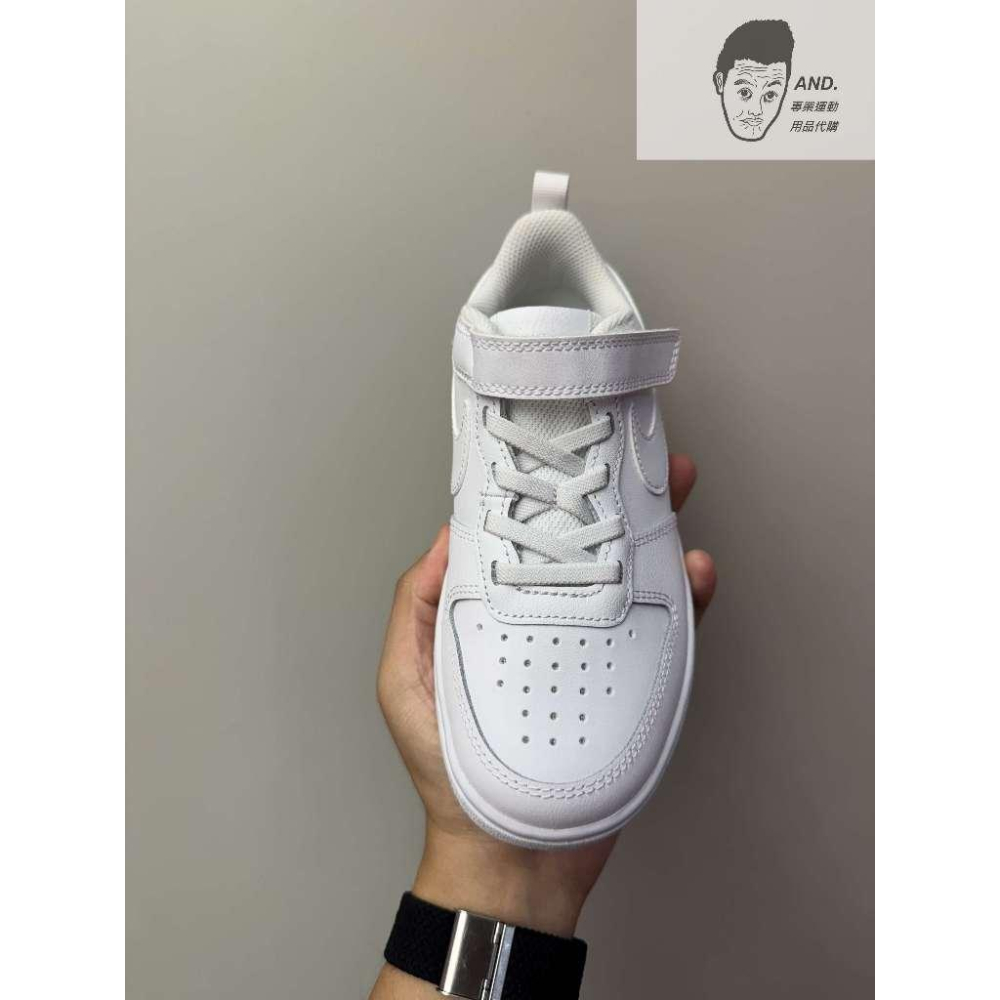 【AND.】NIKE COURT BOROUGH LOW PSV 全白 休閒 魔鬼氈 中童 BQ5451-100-細節圖2