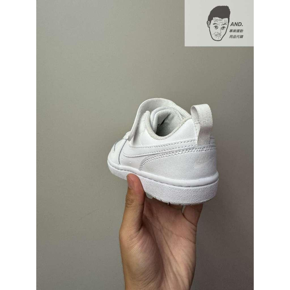 【AND.】NIKE COURT BOROUGH LOW PSV 全白 休閒 魔鬼氈 中童 BQ5451-100-細節圖4