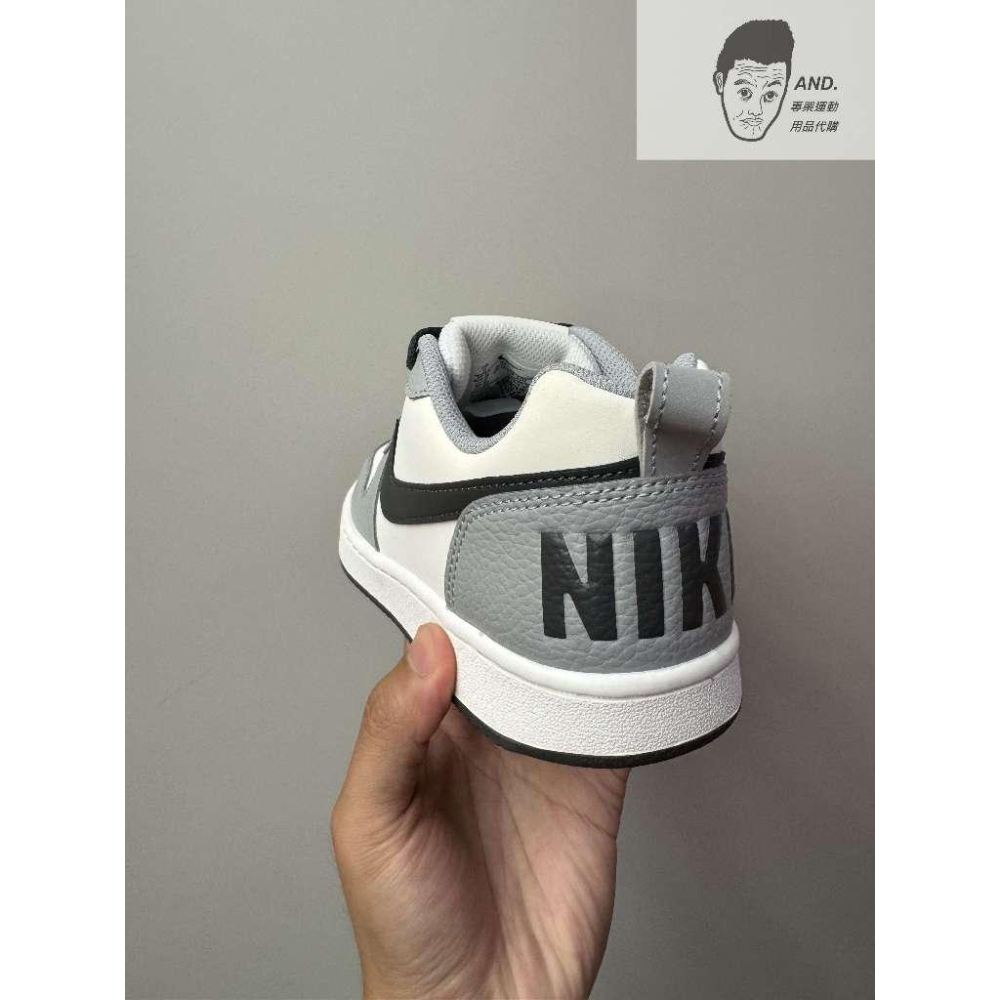 【AND.】NIKE COURT BOROUGH LOW 灰白 皮革 休閒 女款 II1199-101-細節圖4