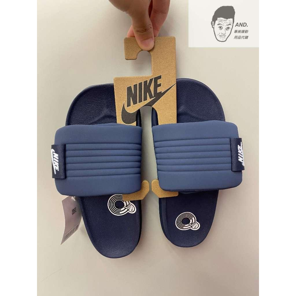 【AND.】NIKE OFFCOURT ADJUST 魔鬼氈 可調整 運動拖鞋 藍/白 DQ9624-400/100-細節圖2