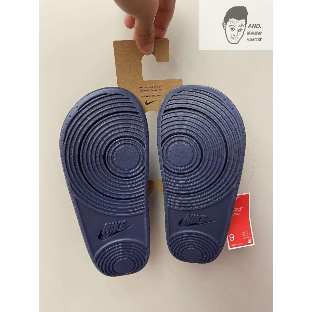 【AND.】NIKE OFFCOURT ADJUST 魔鬼氈 可調整 運動拖鞋 藍/白 DQ9624-400/100-細節圖4
