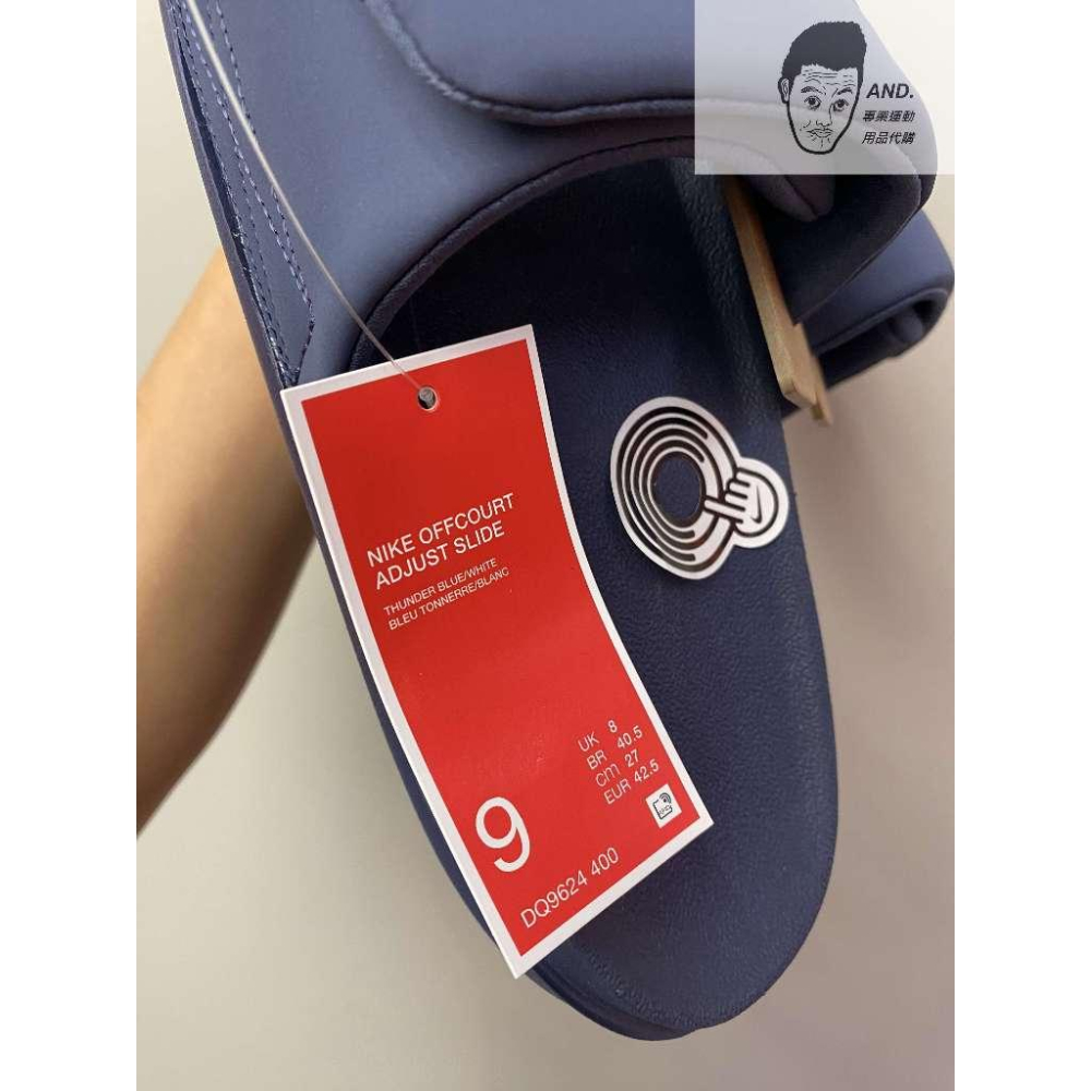 【AND.】NIKE OFFCOURT ADJUST 魔鬼氈 可調整 運動拖鞋 藍/白 DQ9624-400/100-細節圖5
