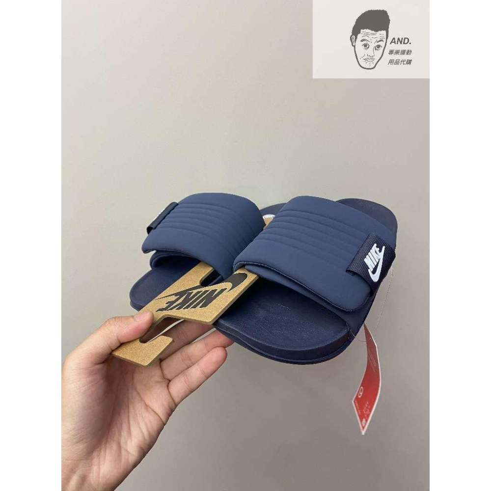【AND.】NIKE OFFCOURT ADJUST 魔鬼氈 可調整 運動拖鞋 藍/白 DQ9624-400/100-細節圖6
