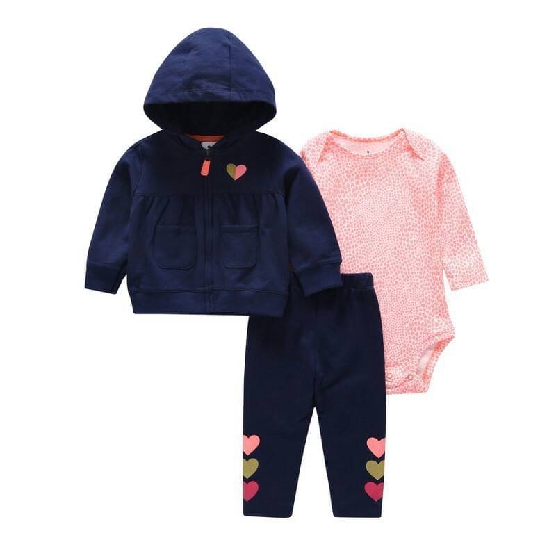 ❤️現貨促銷❤️台灣出貨 春秋新款 寶寶嬰幼兒 純棉 長袖 包屁衣 長褲 外套 超值 三件套裝 便宜-規格圖5