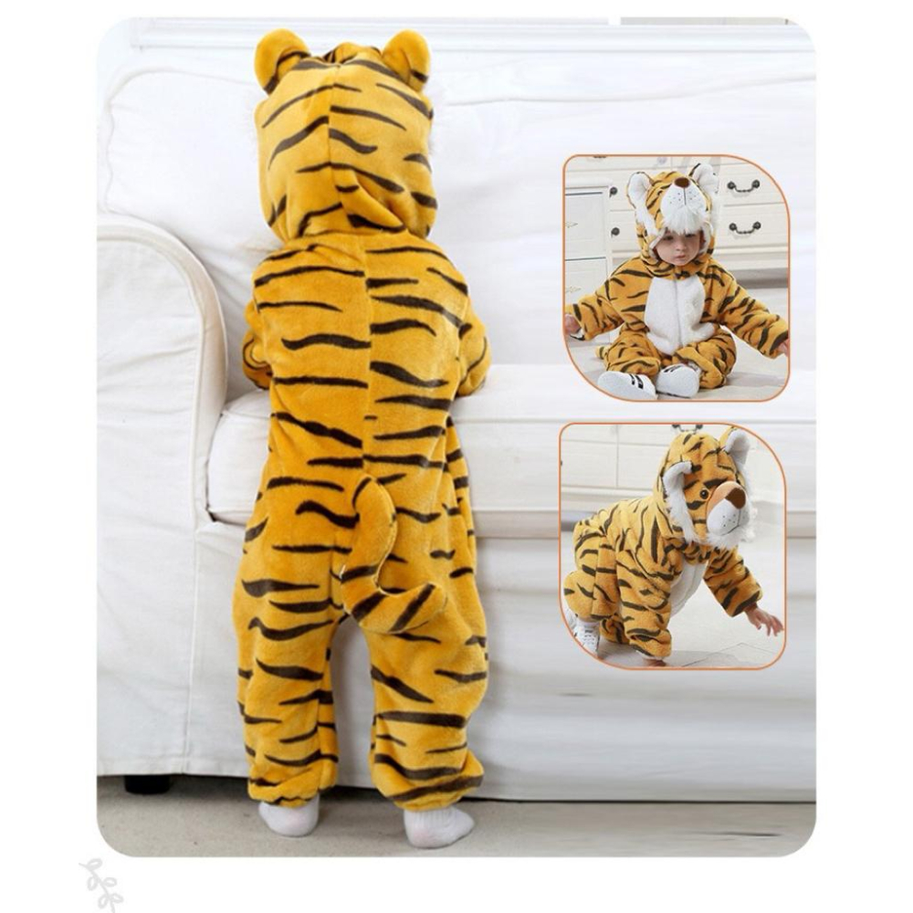 ❤️優惠促銷❤️台灣出貨 春秋新款 嬰幼兒 法蘭絨 長袖  哈衣 造型爬服 恐龍造型 怪獸造型 老虎造型 龍造型 過年-細節圖8