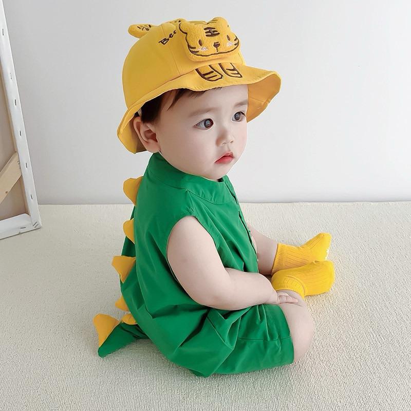 ❤️優惠促銷❤️夏季嬰幼兒新生兒恐龍造型連身衣 恐龍爬服 老虎帽子 遮陽帽 熱銷 新鮮貨 免運費-細節圖3