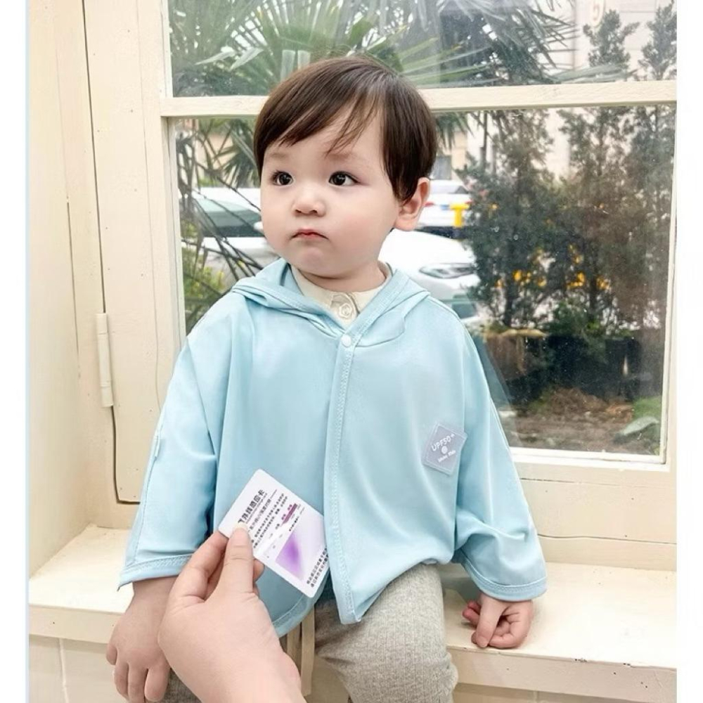 ❤️夏天必備❤️台灣現貨夏季冰絲連帽防紫外線斗篷 男孩冰絲防曬衣 女孩冰絲防曬衣 涼感 輕薄透氣 人氣商品 新鮮貨-細節圖7