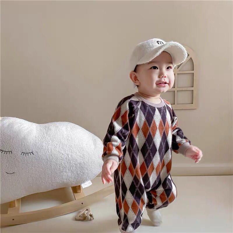 ❤️優惠促銷❤️春秋新款韓版居家長袖連身衣 男寶 女寶 洋氣復古花紋 外出服 免運費 台灣出貨-細節圖5