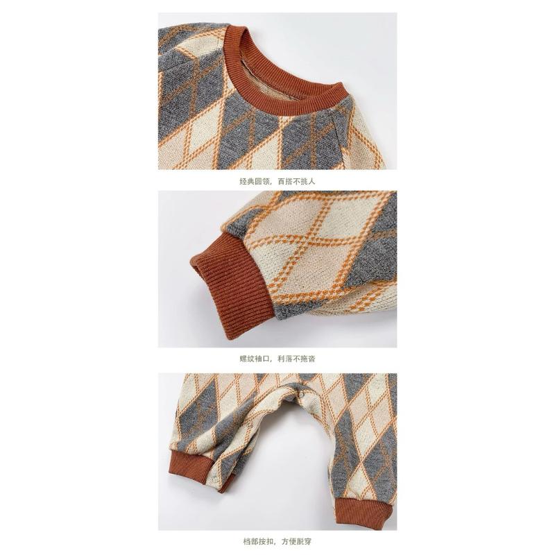 ❤️優惠促銷❤️春秋新款韓版居家長袖連身衣 男寶 女寶 洋氣復古花紋 外出服 免運費 台灣出貨-細節圖6