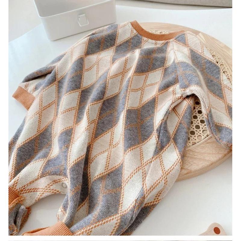 ❤️優惠促銷❤️春秋新款韓版居家長袖連身衣 男寶 女寶 洋氣復古花紋 外出服 免運費 台灣出貨-細節圖7