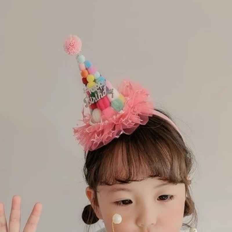 👑優惠促銷👑 女童甜美生日髮箍公主  寶寶皇冠頭紗髮飾 生日派對 🥳生日必備-細節圖3