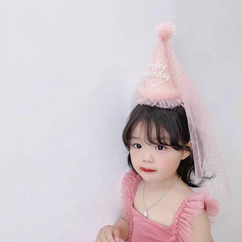 👑優惠促銷👑 女童甜美生日髮箍公主  寶寶皇冠頭紗髮飾 生日派對 🥳生日必備-細節圖4