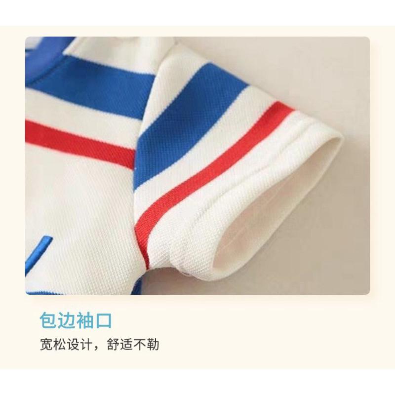 ❤️優惠促銷❤️夏季 男寶 短袖條紋字母連身衣 哈衣 外出服 運動服 熱銷 免運費-細節圖6