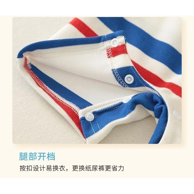 ❤️優惠促銷❤️夏季 男寶 短袖條紋字母連身衣 哈衣 外出服 運動服 熱銷 免運費-細節圖7