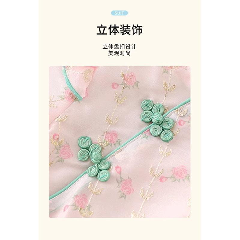 ❤️優惠促銷❤️春秋新款女寶花朵旗袍連身衣 中國風 滿月服 週歲服 外出服 人氣商品 台灣出貨 熱銷 免運費-細節圖6
