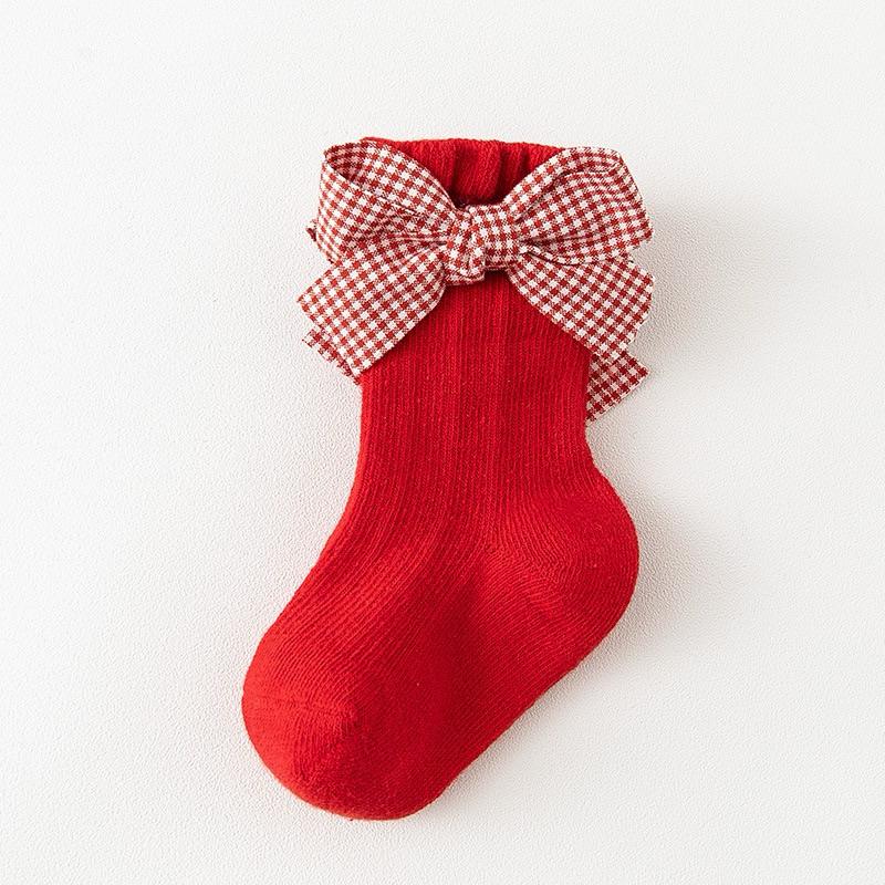 ❤️現貨促銷❤️台灣出貨 ins嬰幼兒 寶寶 紅色喜氣過年 公主襪 蝴蝶結襪 大紅色襪 聖誕襪 過年走春 過年必備-細節圖9