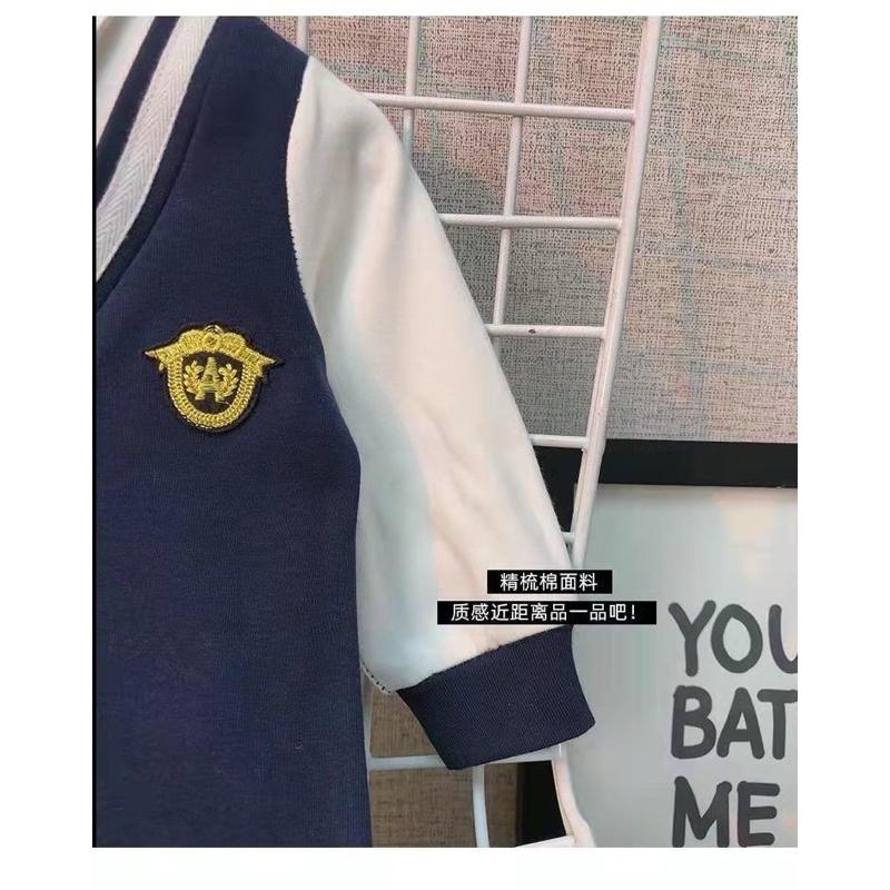 ❤️優惠促銷❤️春秋新款 男寶學院風純棉長袖連身衣 爬服 超萌可愛洋氣哈衣 外出服-細節圖3