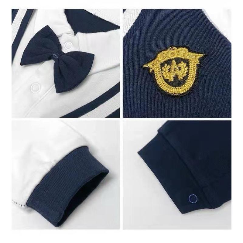 ❤️優惠促銷❤️春秋新款 男寶學院風純棉長袖連身衣 爬服 超萌可愛洋氣哈衣 外出服-細節圖4