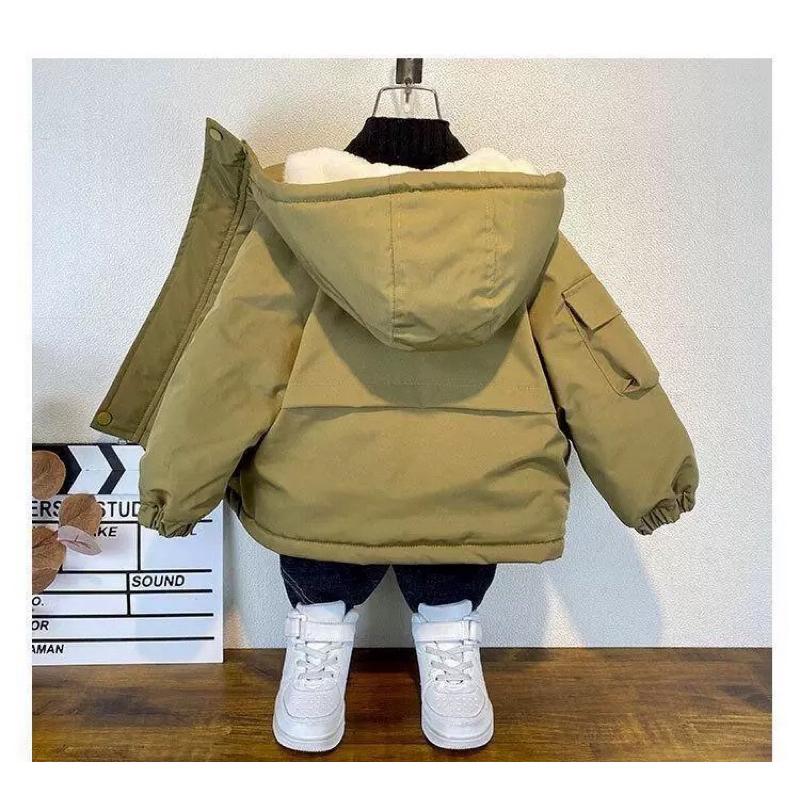 ❤️優惠促銷❤️秋冬新款 韓版男童加絨加厚保暖大衣外套 中大童-細節圖3