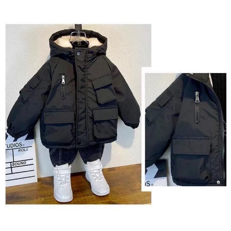 ❤️優惠促銷❤️秋冬新款 韓版男童加絨加厚保暖大衣外套 中大童-細節圖4