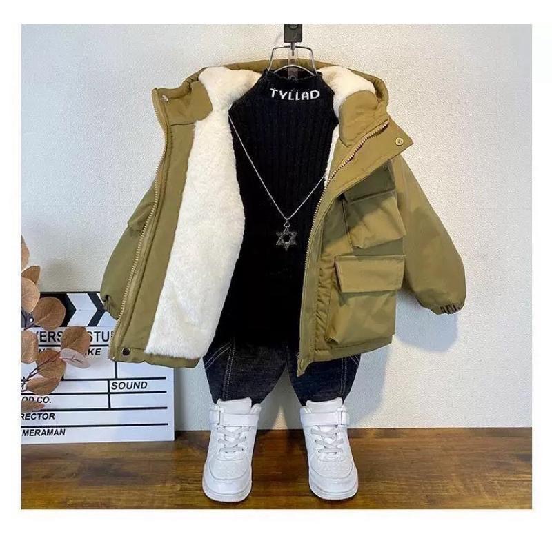 ❤️優惠促銷❤️秋冬新款 韓版男童加絨加厚保暖大衣外套 中大童-細節圖8