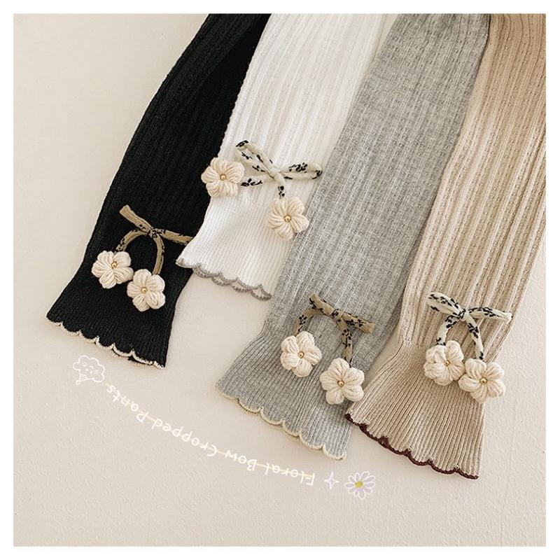 ❤️現貨促銷❤️台灣出貨 春秋新款 女童蝴蝶結小花 打底褲 九分褲 百搭 免運費 台灣出貨 隔日到貨 快速出貨-細節圖5